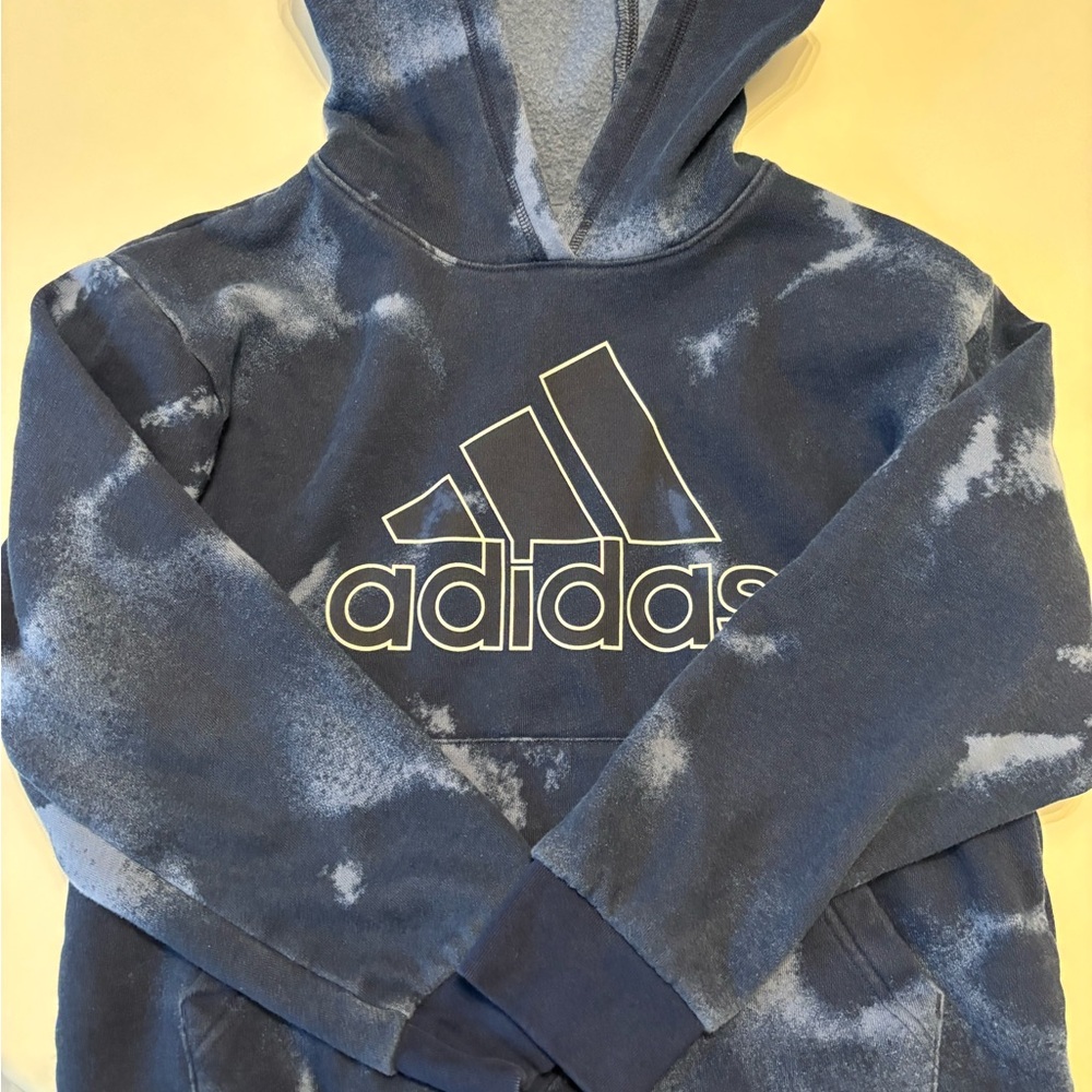 Adidas Blue Tie-Dye Hoodie Sweatshirt